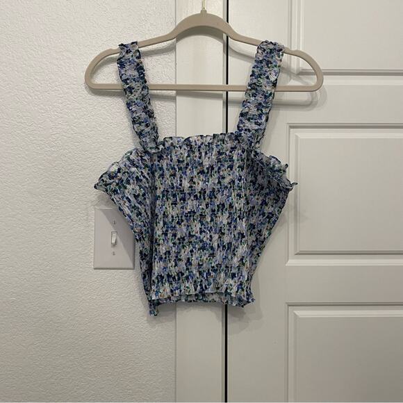 Veronica Beard Averie Smocked Floral Tank Medium - Picture 4 of 7